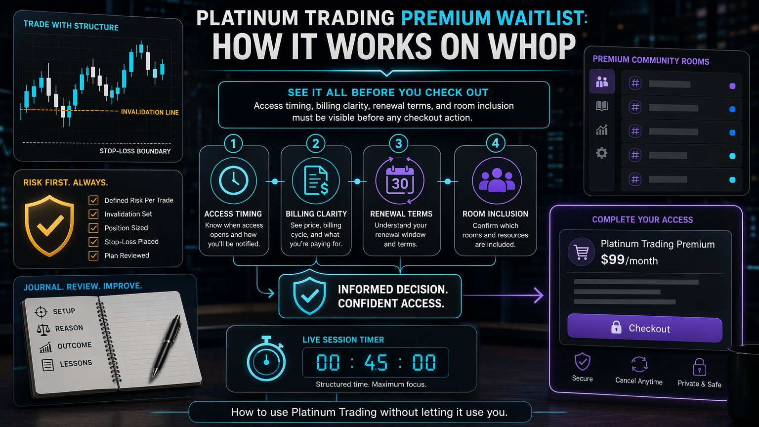 Platinum Trading Premium Waitlist: How It Works On Whop workflow fit infographic for section 4